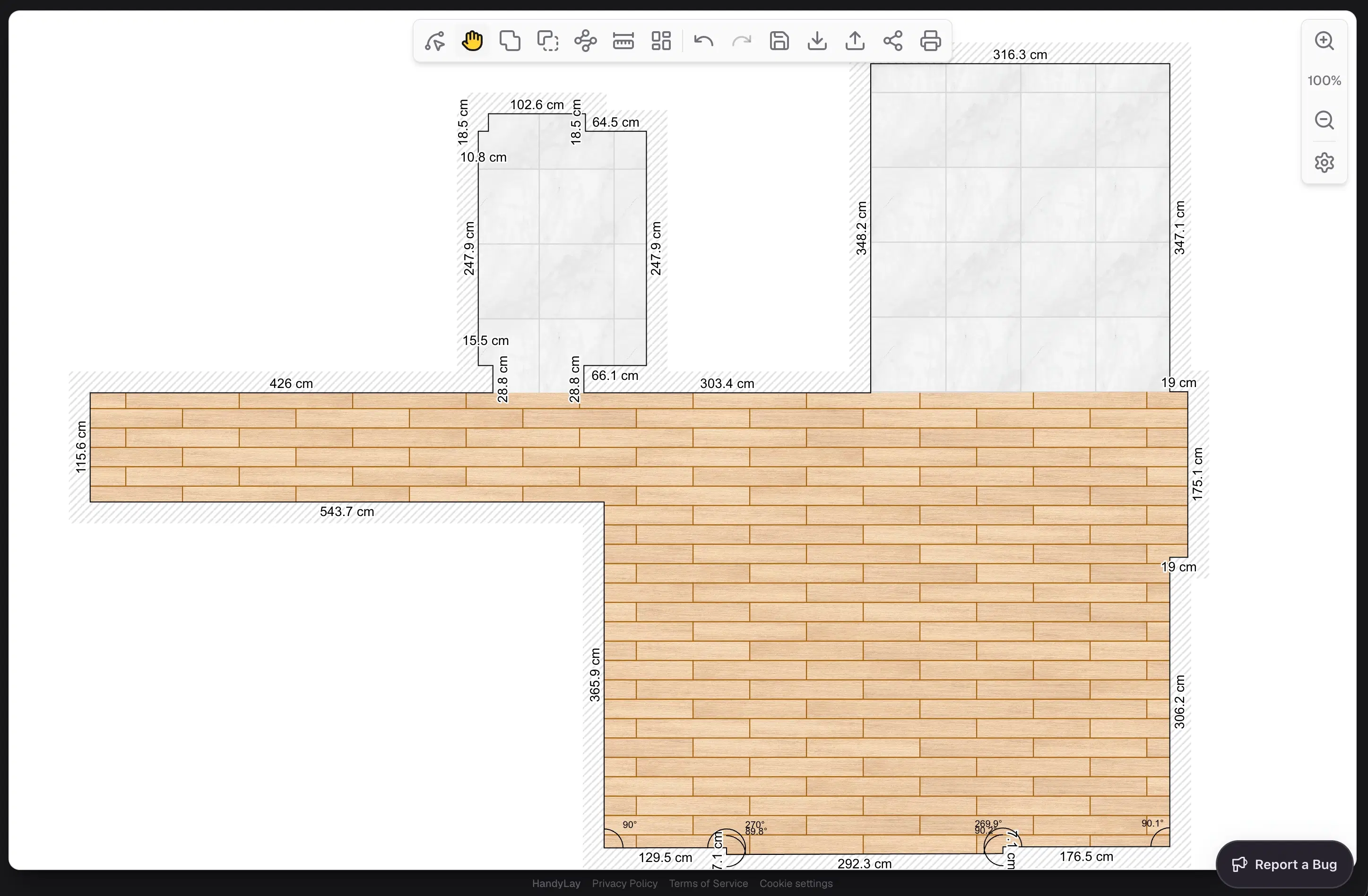 the finished layout